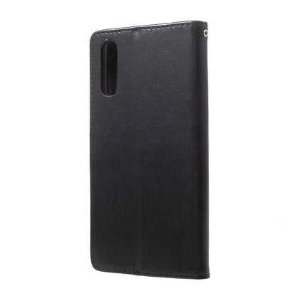 Imprint Butterfly Flowers Leather Wallet Stand Case for Samsung Galaxy A70