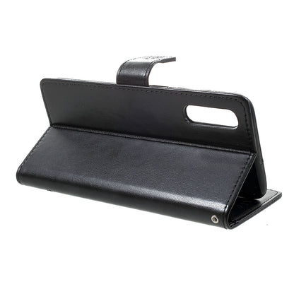 Imprint Butterfly Flowers Leather Wallet Stand Case for Samsung Galaxy A70