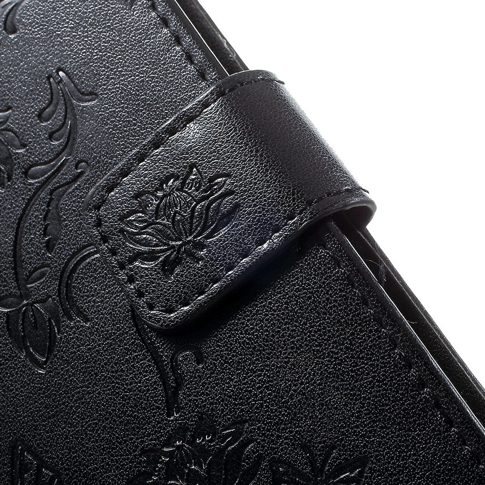 Imprint Butterfly Flowers Leather Wallet Stand Case for Samsung Galaxy A70