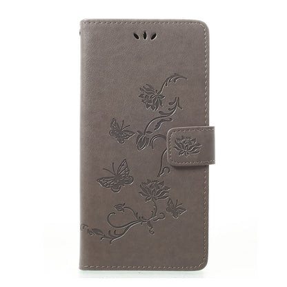 Imprint Butterfly Flowers Leather Wallet Stand Case for Samsung Galaxy A70