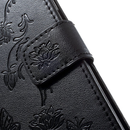 Imprint Butterfly Flower Stand Wallet Leather Shell Case for Samsung Galaxy A40