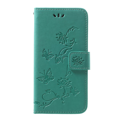 Imprint Butterfly Flower Stand Wallet Leather Shell Case for Samsung Galaxy A40