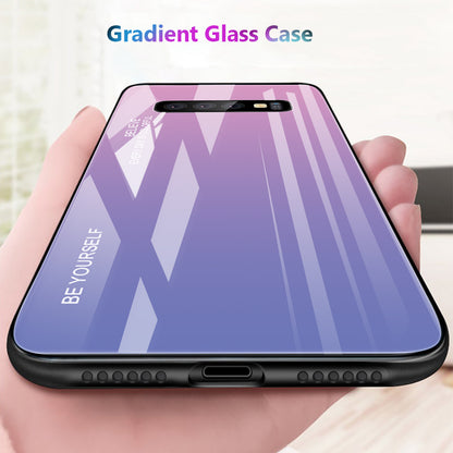 Gradient Tempered Glass TPU + PC Cell Phone Case for Samsung Galaxy S10 Plus