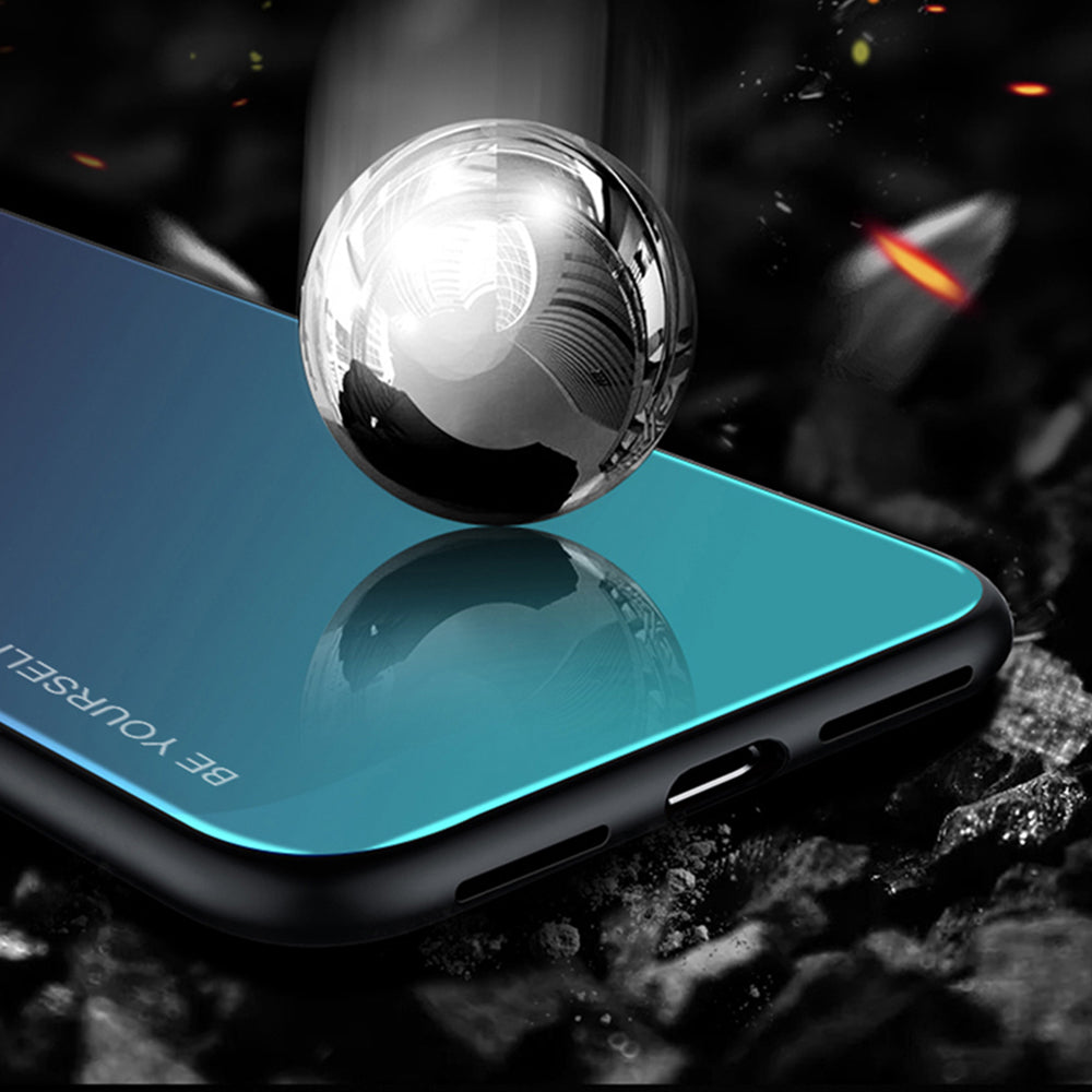 Gradient Tempered Glass TPU + PC Cell Phone Case for Samsung Galaxy S10 Plus