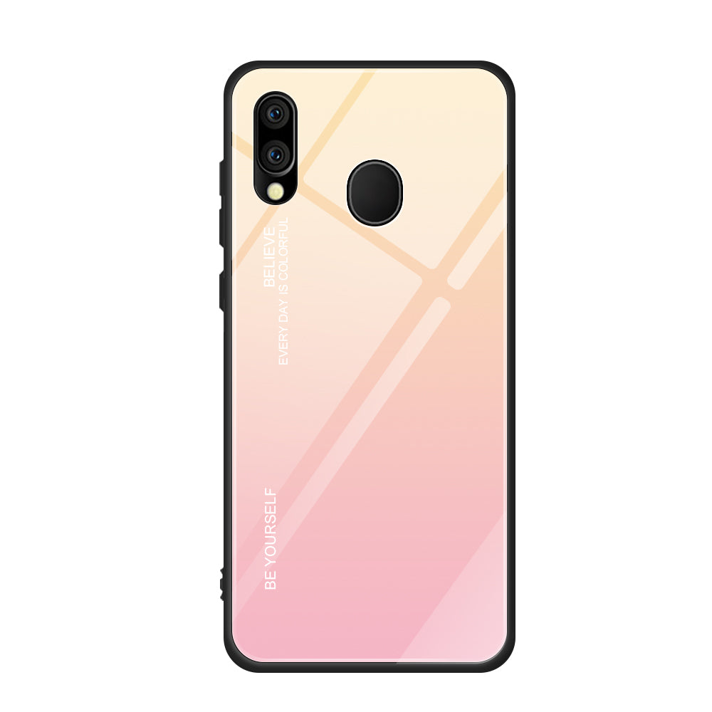Scratch Resistant Tempered Glass TPU + PC Gradient Phone Case for Samsung Galaxy M20