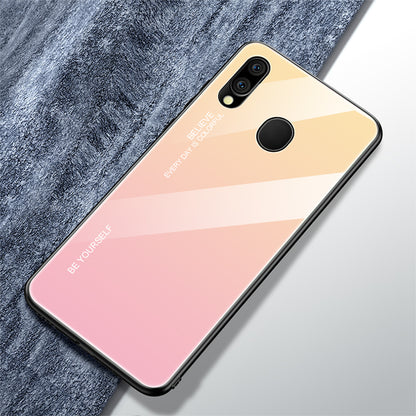 Scratch Resistant Tempered Glass TPU + PC Gradient Phone Case for Samsung Galaxy M20