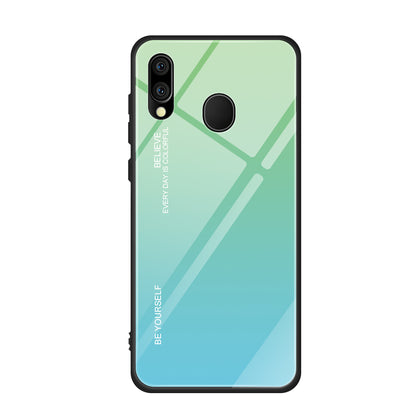Scratch Resistant Tempered Glass TPU + PC Gradient Phone Case for Samsung Galaxy M20