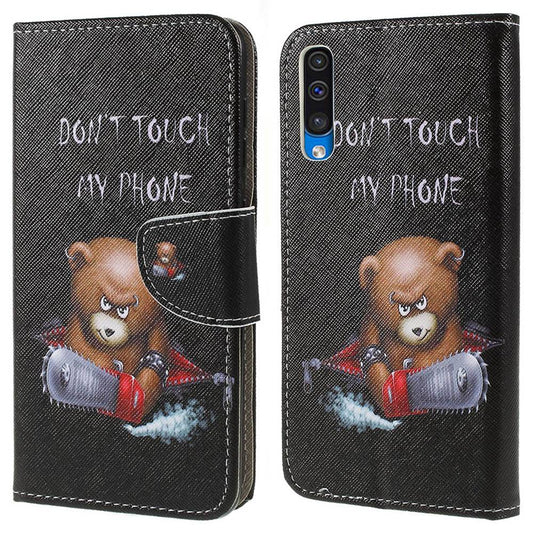 Pattern Printing Cross Texture PU Leather Wallet Flip Casing for Samsung Galaxy A50 / A50s / A30s