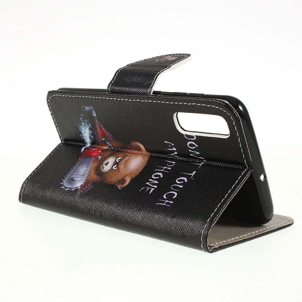 Pattern Printing Cross Texture PU Leather Wallet Flip Casing for Samsung Galaxy A50 / A50s / A30s
