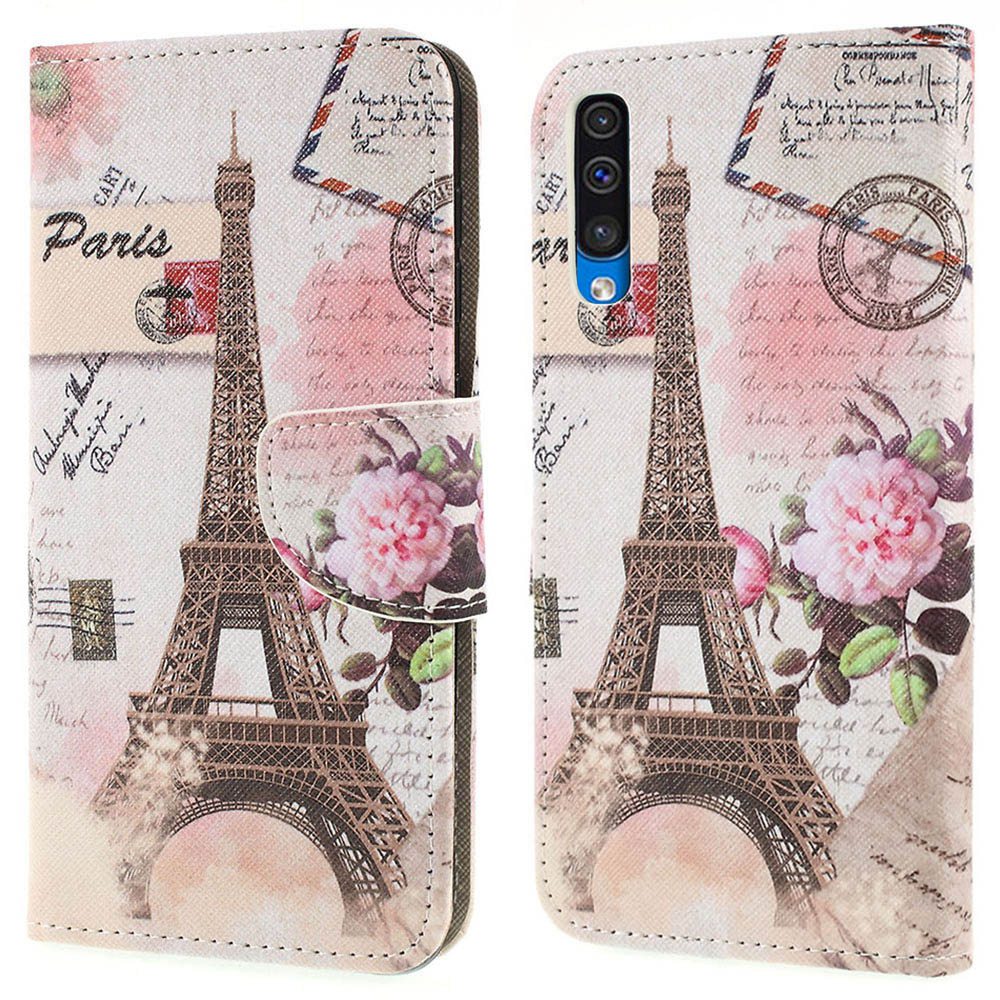 Pattern Printing Cross Texture PU Leather Wallet Flip Casing for Samsung Galaxy A50 / A50s / A30s