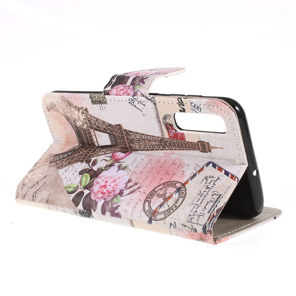 Pattern Printing Cross Texture PU Leather Wallet Flip Casing for Samsung Galaxy A50 / A50s / A30s