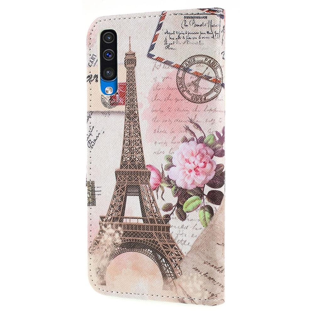 Pattern Printing Cross Texture PU Leather Wallet Flip Casing for Samsung Galaxy A50 / A50s / A30s