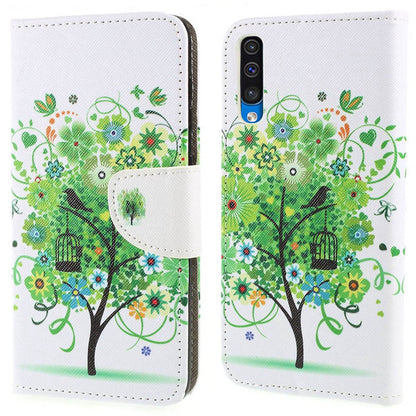 Pattern Printing Cross Texture PU Leather Wallet Flip Casing for Samsung Galaxy A50 / A50s / A30s