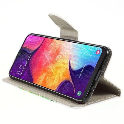 Pattern Printing Cross Texture PU Leather Wallet Flip Casing for Samsung Galaxy A50 / A50s / A30s