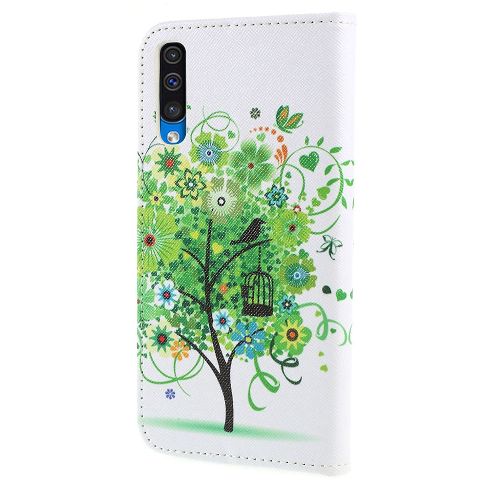Pattern Printing Cross Texture PU Leather Wallet Flip Casing for Samsung Galaxy A50 / A50s / A30s
