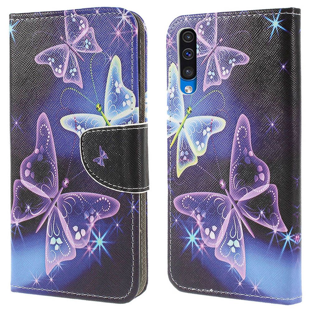 Pattern Printing Cross Texture PU Leather Wallet Flip Casing for Samsung Galaxy A50 / A50s / A30s