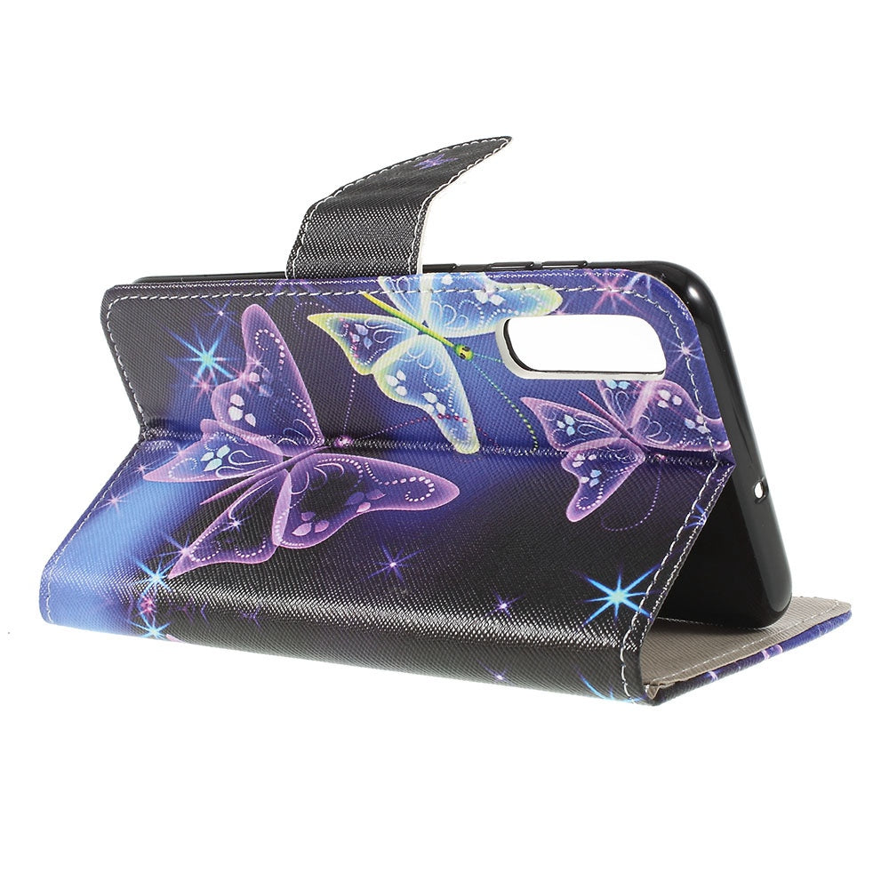 Pattern Printing Cross Texture PU Leather Wallet Flip Casing for Samsung Galaxy A50 / A50s / A30s