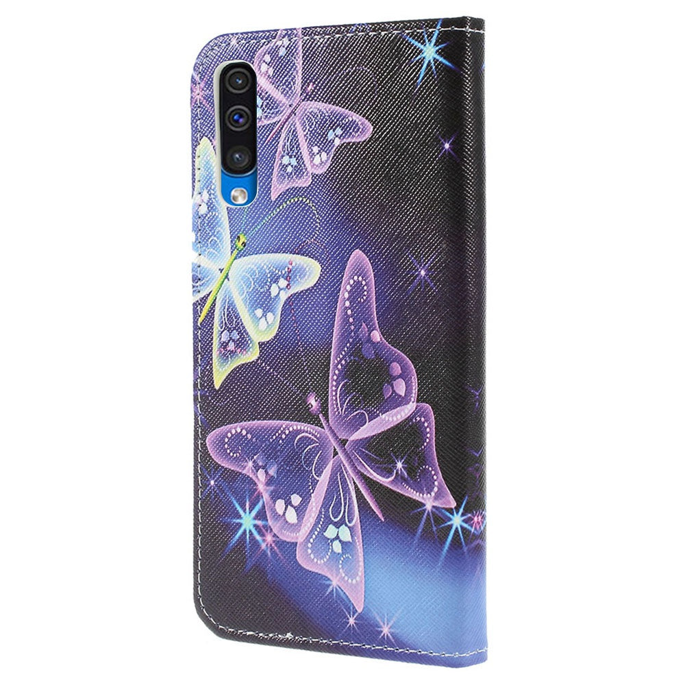 Pattern Printing Cross Texture PU Leather Wallet Flip Casing for Samsung Galaxy A50 / A50s / A30s