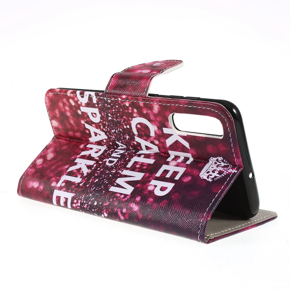 Pattern Printing Cross Texture PU Leather Wallet Flip Casing for Samsung Galaxy A50 / A50s / A30s