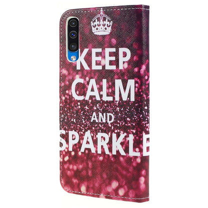 Pattern Printing Cross Texture PU Leather Wallet Flip Casing for Samsung Galaxy A50 / A50s / A30s