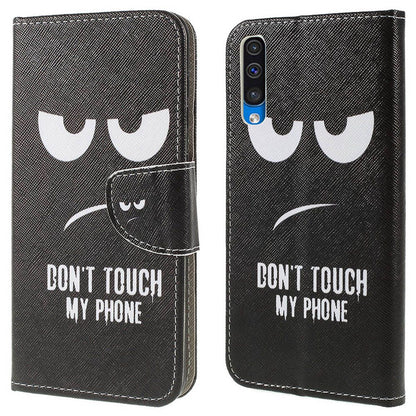 Pattern Printing Cross Texture PU Leather Wallet Flip Casing for Samsung Galaxy A50 / A50s / A30s
