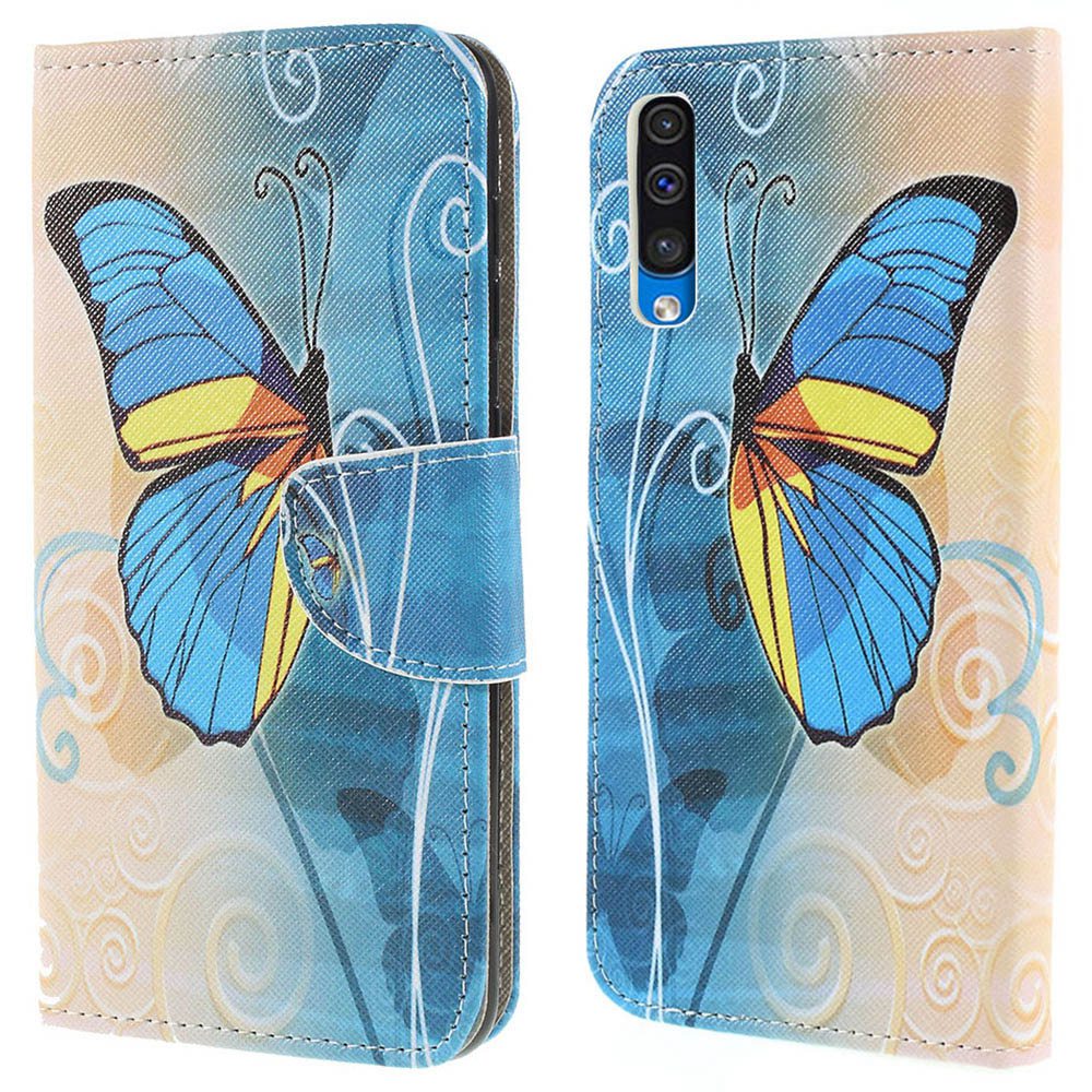 Pattern Printing Cross Texture PU Leather Wallet Flip Casing for Samsung Galaxy A50 / A50s / A30s