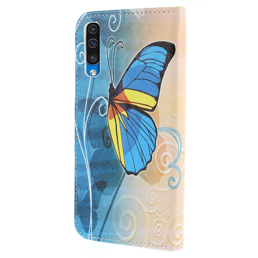 Pattern Printing Cross Texture PU Leather Wallet Flip Casing for Samsung Galaxy A50 / A50s / A30s