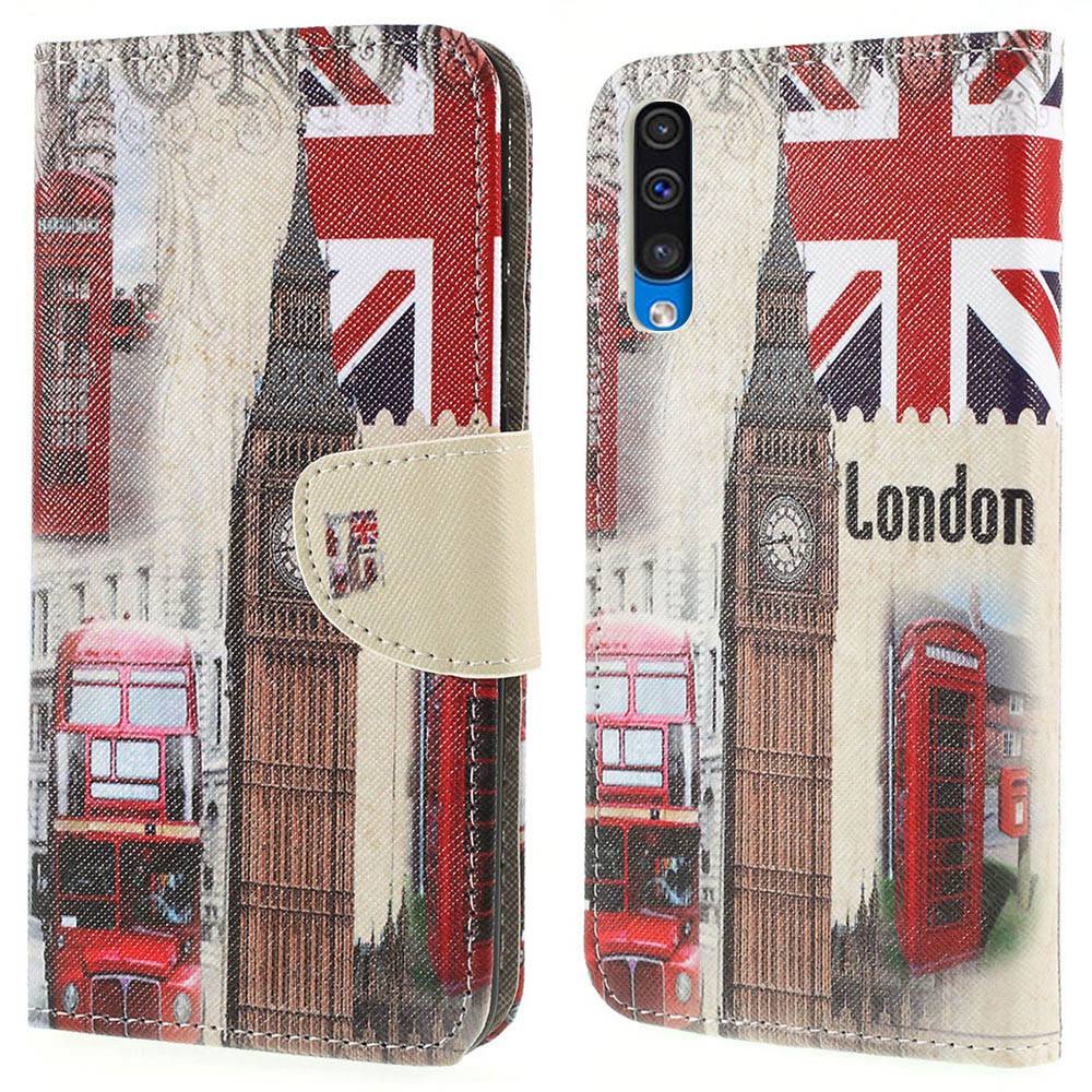 Pattern Printing Cross Texture PU Leather Wallet Flip Casing for Samsung Galaxy A50 / A50s / A30s