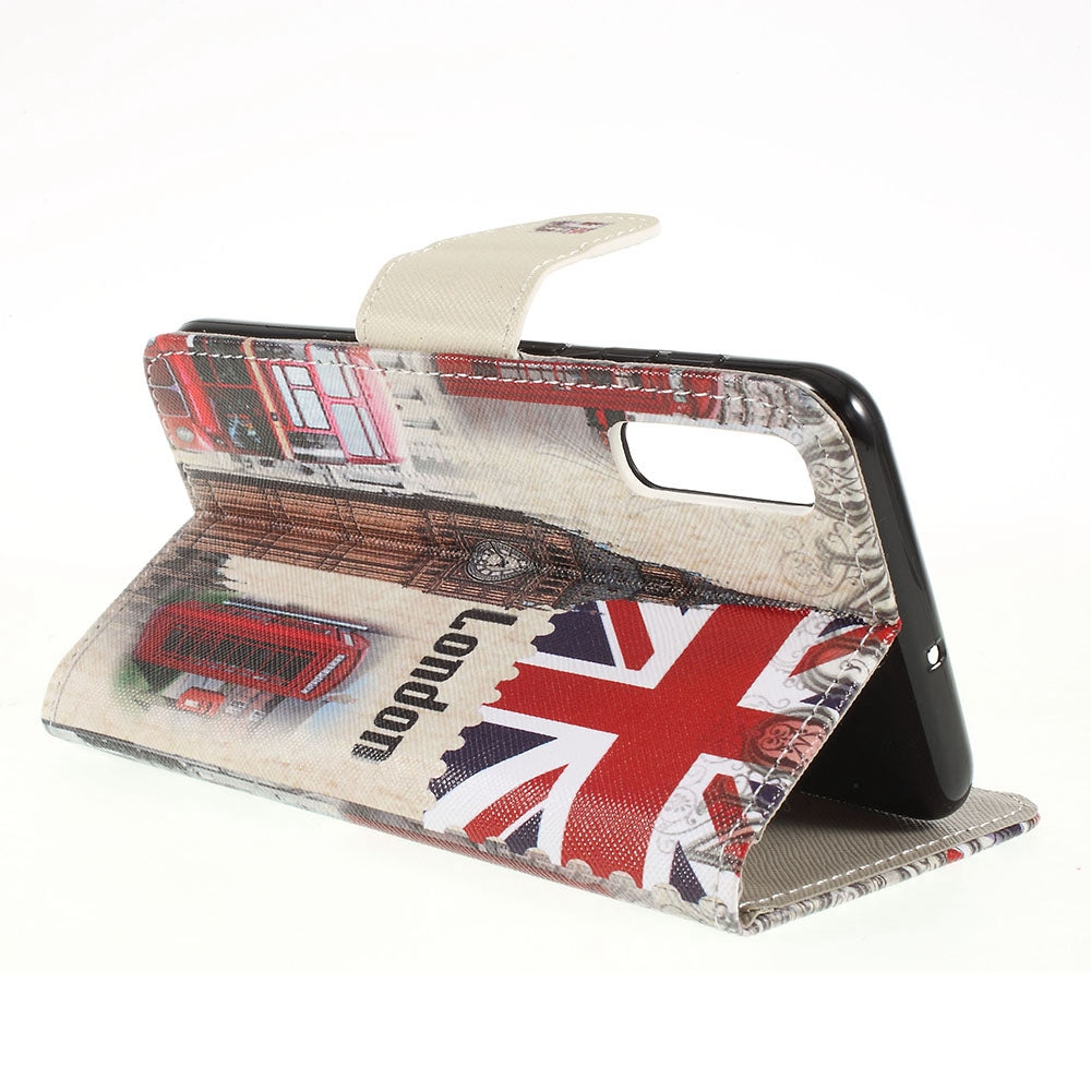 Pattern Printing Cross Texture PU Leather Wallet Flip Casing for Samsung Galaxy A50 / A50s / A30s