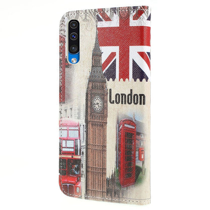 Pattern Printing Cross Texture PU Leather Wallet Flip Casing for Samsung Galaxy A50 / A50s / A30s