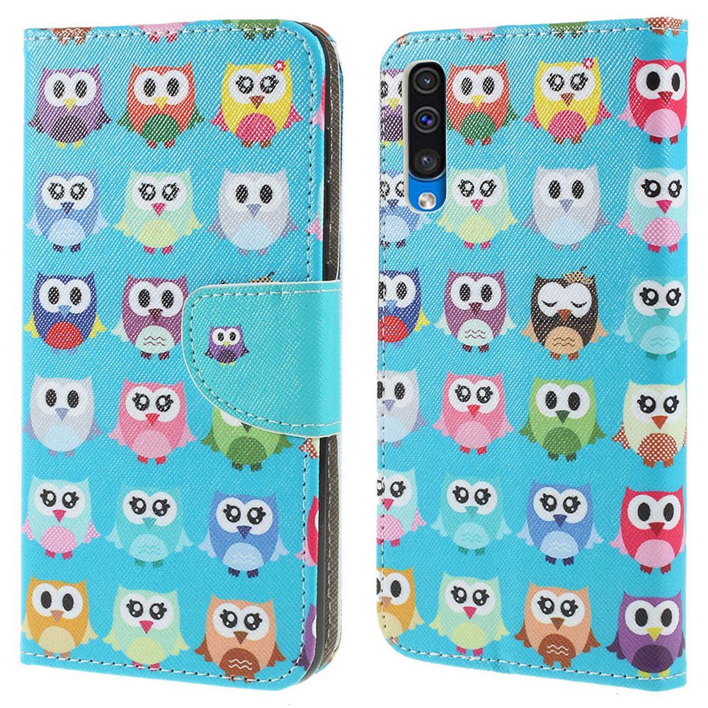 Pattern Printing Cross Texture PU Leather Wallet Flip Casing for Samsung Galaxy A50 / A50s / A30s