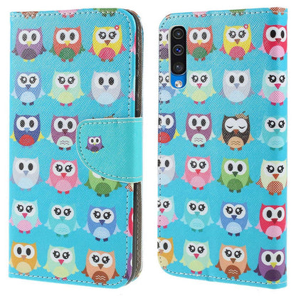 Pattern Printing Cross Texture PU Leather Wallet Flip Casing for Samsung Galaxy A50 / A50s / A30s