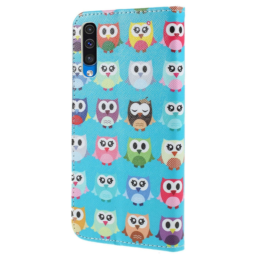 Pattern Printing Cross Texture PU Leather Wallet Flip Casing for Samsung Galaxy A50 / A50s / A30s