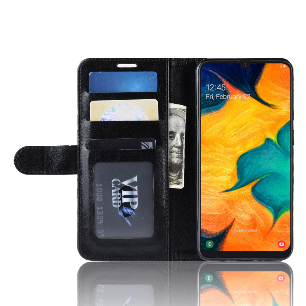 Crazy Horse [Wallet Stand] Leather Phone Case for Samsung Galaxy A30/A20