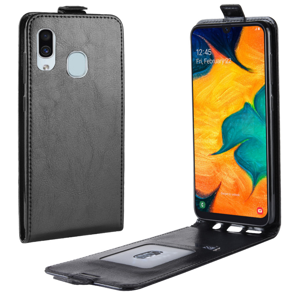 Crazy Horse [Vertical Flip] Leather Mobile Case for Samsung Galaxy A30/A20
