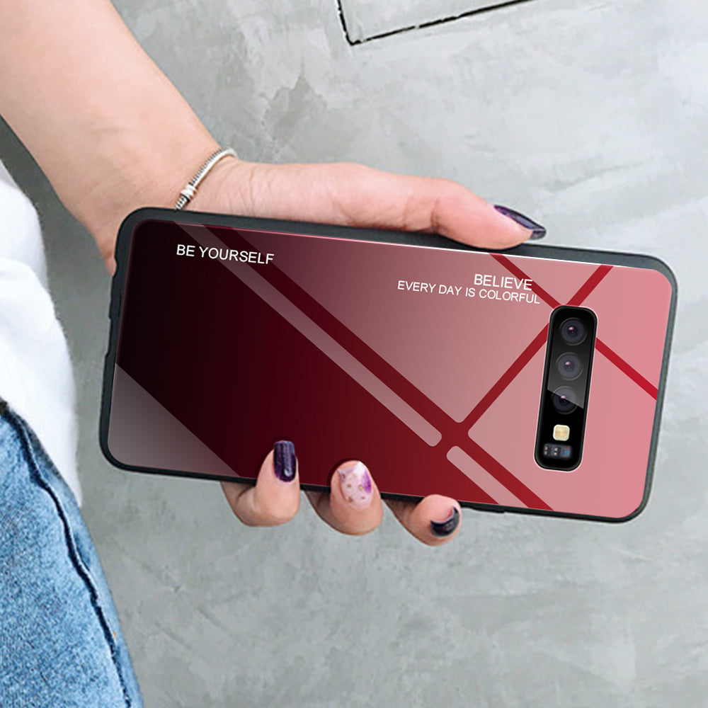 Gradient Glass TPU + PC Phone Protective Cover for Samsung Galaxy S10