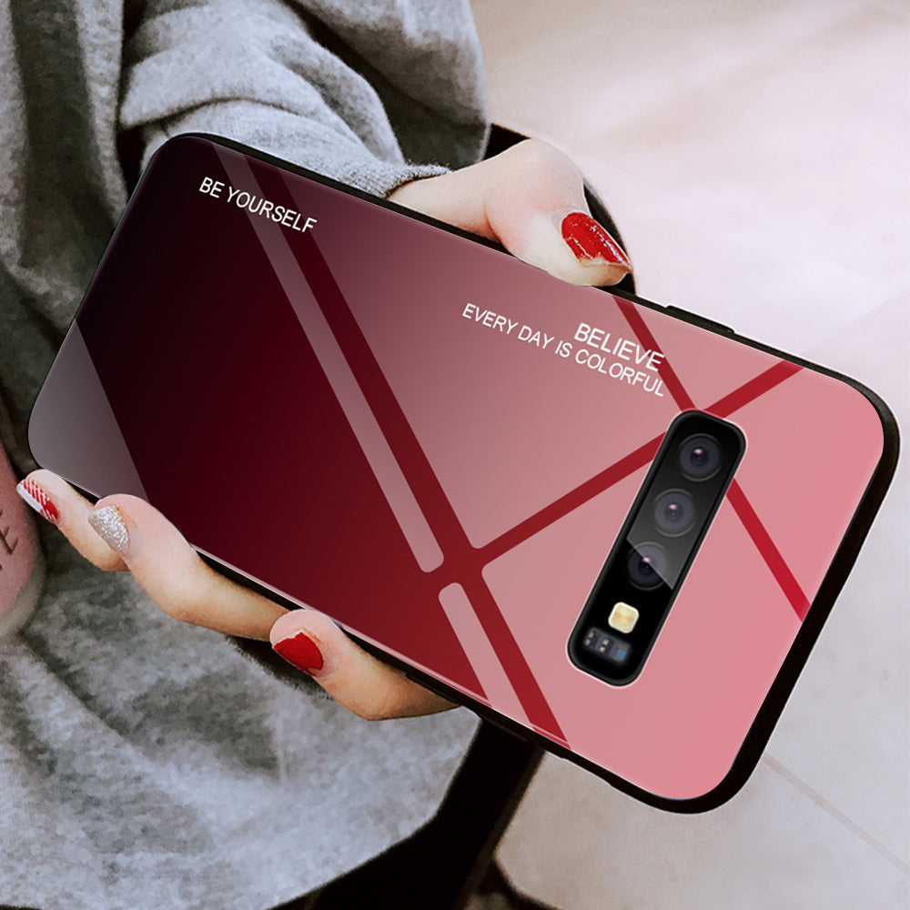 Gradient Glass TPU + PC Phone Protective Cover for Samsung Galaxy S10