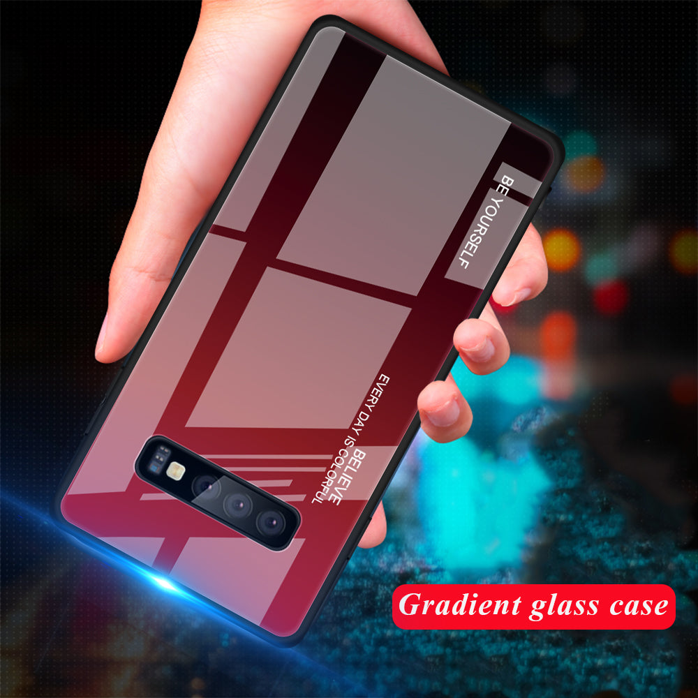 Gradient Glass TPU + PC Phone Protective Cover for Samsung Galaxy S10