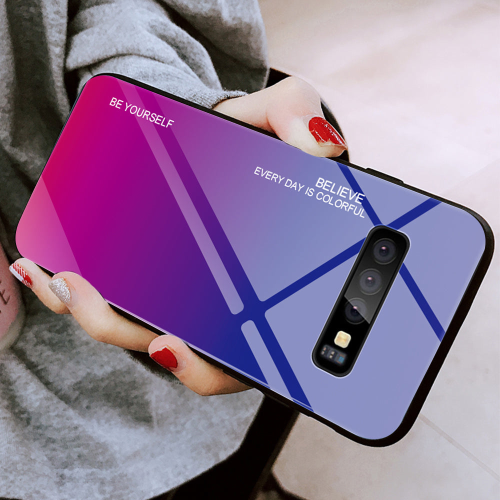 Gradient Glass TPU + PC Phone Protective Cover for Samsung Galaxy S10