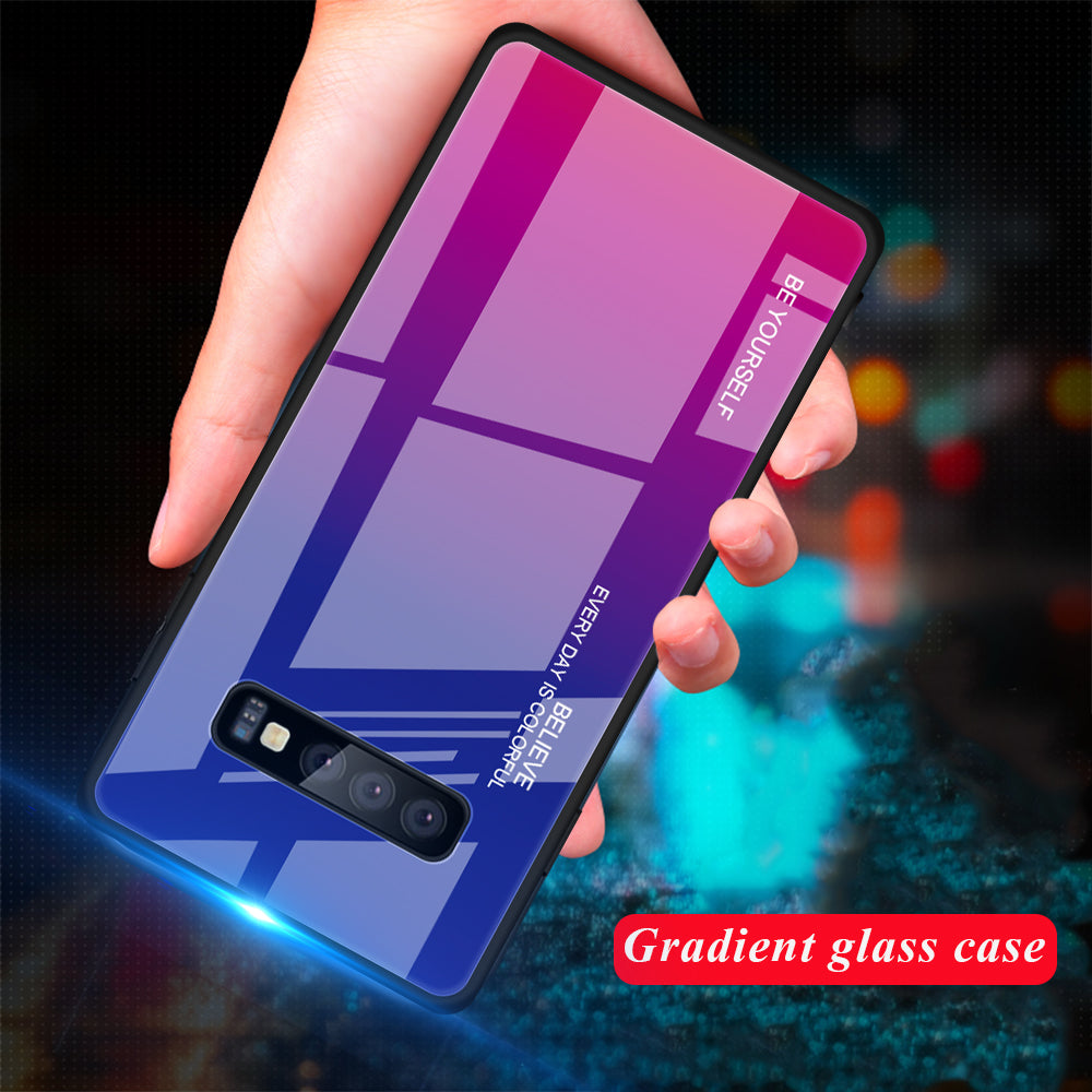 Gradient Glass TPU + PC Phone Protective Cover for Samsung Galaxy S10