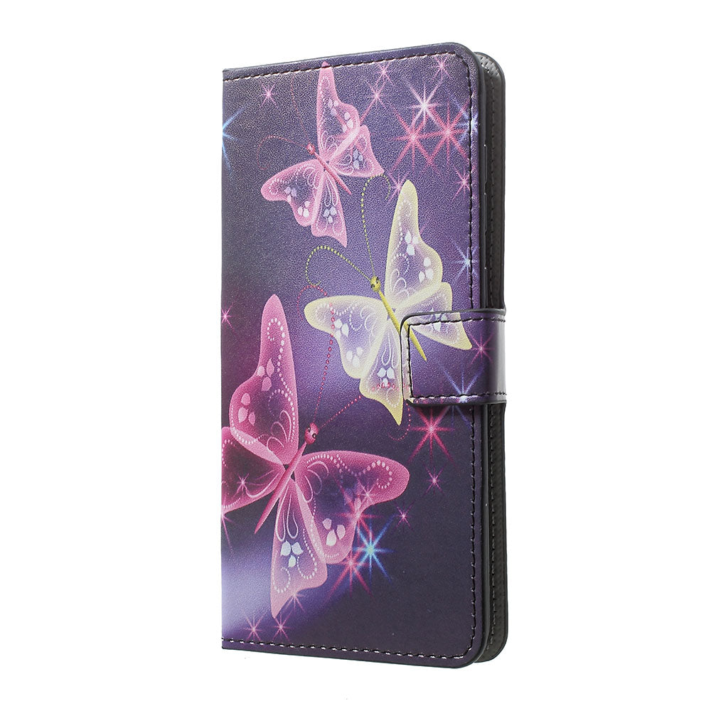 Pattern Printing Leather Magnetic Wallet Stand Folio Case for Samsung Galaxy A30 / A20