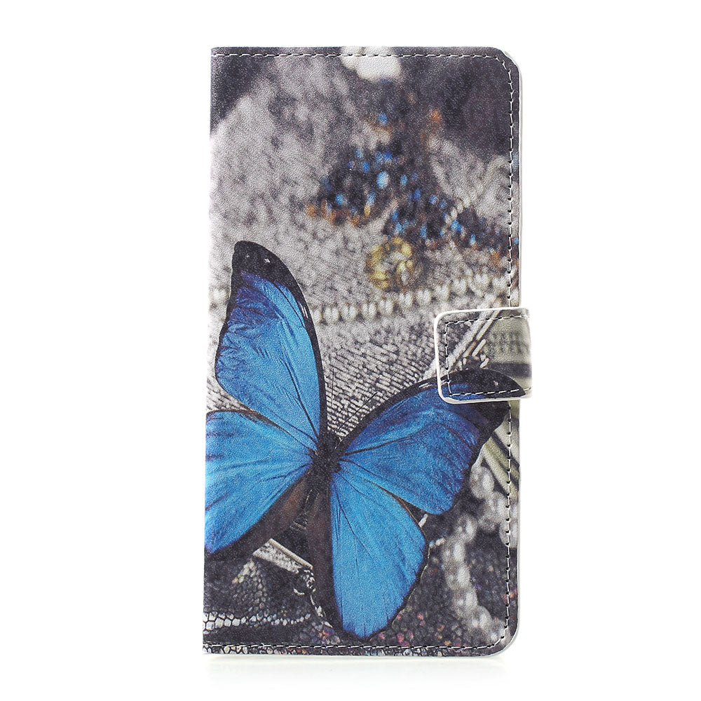 Pattern Printing Leather Magnetic Wallet Stand Folio Case for Samsung Galaxy A30 / A20