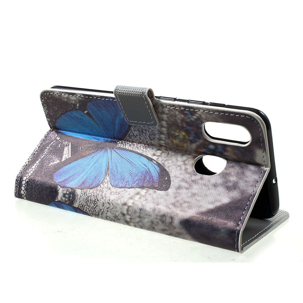 Pattern Printing Leather Magnetic Wallet Stand Folio Case for Samsung Galaxy A30 / A20