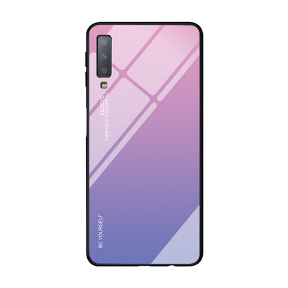 Gradient Color Glass + PC + TPU Hybrid Case for Samsung Galaxy A7 (2018)
