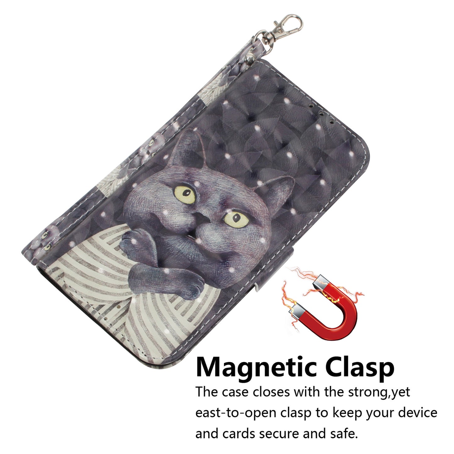 Pattern Printing Light Spot Decor Leather Wallet Case for Samsung Galaxy A50 / A50s / A30s