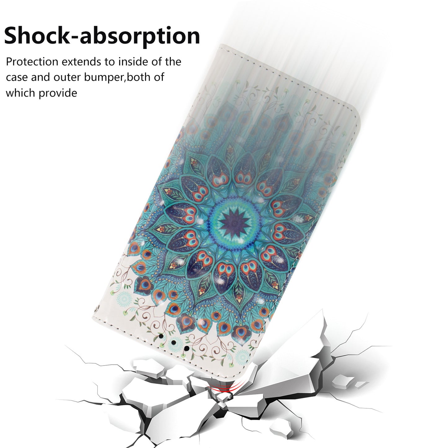 Pattern Printing Light Spot Decor Leather Wallet Case for Samsung Galaxy A50 / A50s / A30s