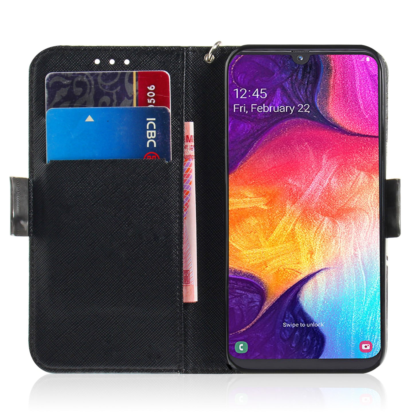 Pattern Printing Light Spot Decor Leather Wallet Case for Samsung Galaxy A50 / A50s / A30s