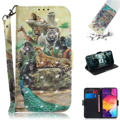 Pattern Printing Light Spot Decor Leather Wallet Case for Samsung Galaxy A50 / A50s / A30s