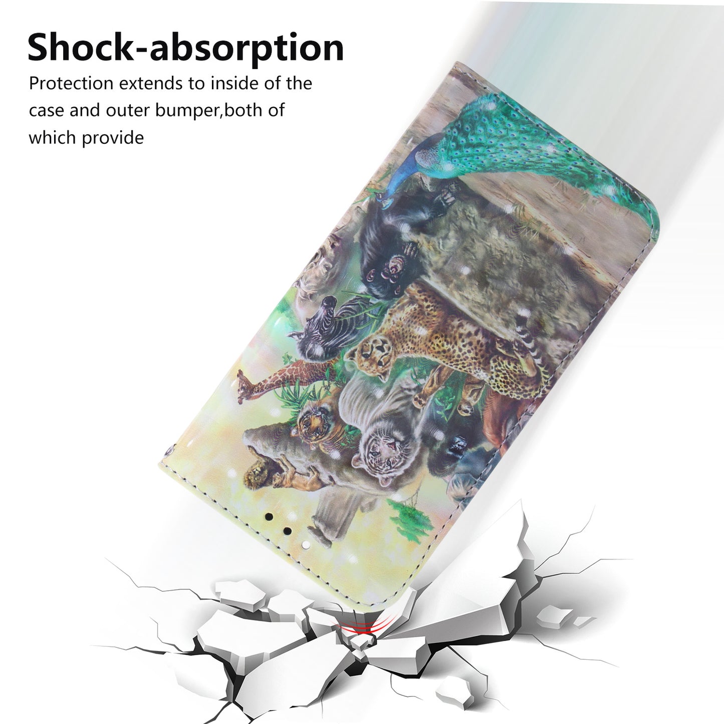 Pattern Printing Light Spot Decor Leather Wallet Case for Samsung Galaxy A50 / A50s / A30s