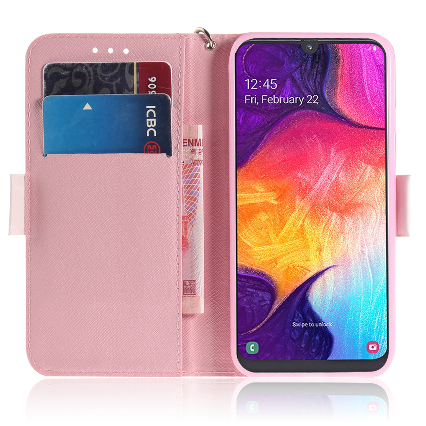 Pattern Printing Light Spot Decor Leather Wallet Case for Samsung Galaxy A50 / A50s / A30s